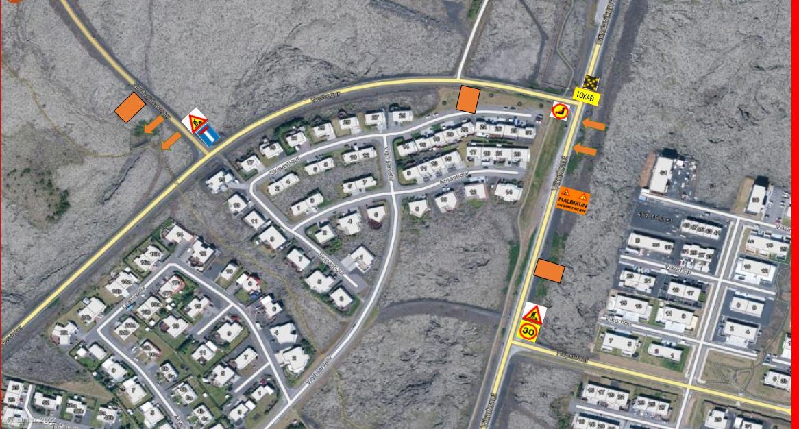 Grindavíkurvegur að Svartsengi.