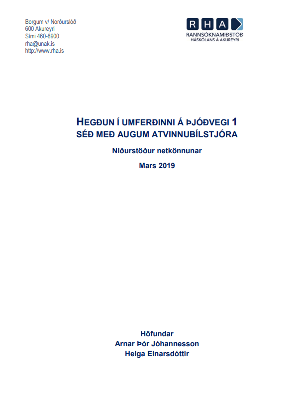 Hegðun í umferðinni á þjóðvegi1 séð með augum atvinnubílstjóra - netkönnun