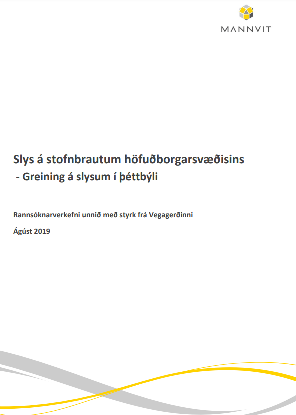 Slys á stofnbrautum höfuðborgarsvæðisins - Greining á slysum í þéttbýli
