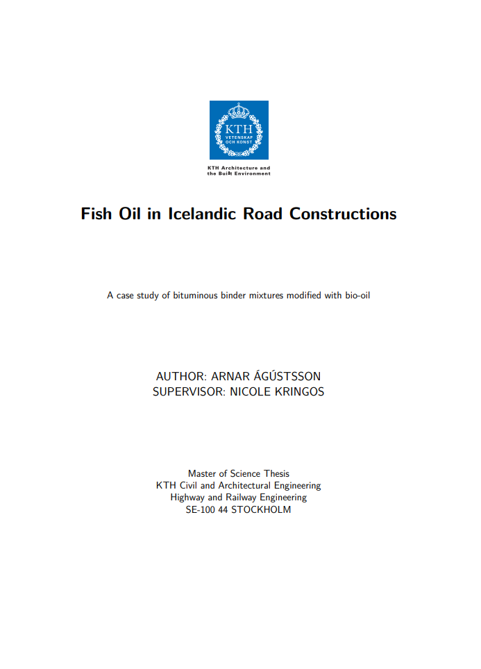 Fish Oil in Icelandic Road Construction Lokaskýrsla júní 2014