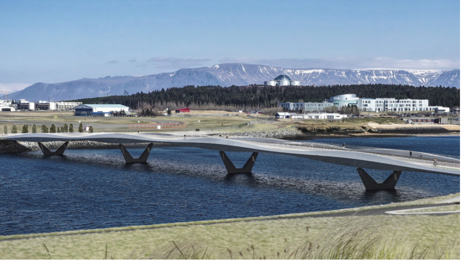 Útlitsteikning af Öldu brý yfir Fossvog