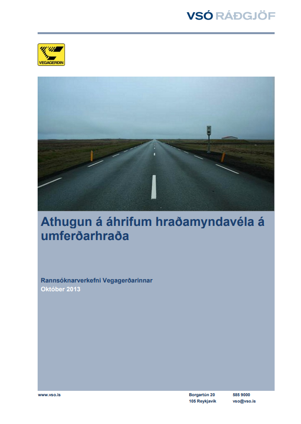 Athugun á áhrifum hraðamyndavéla á umferðarhraða