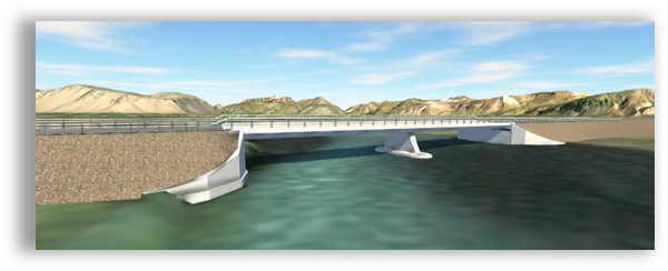 Ný brú yfir Djúpá, 52 m í tveimur höfum.