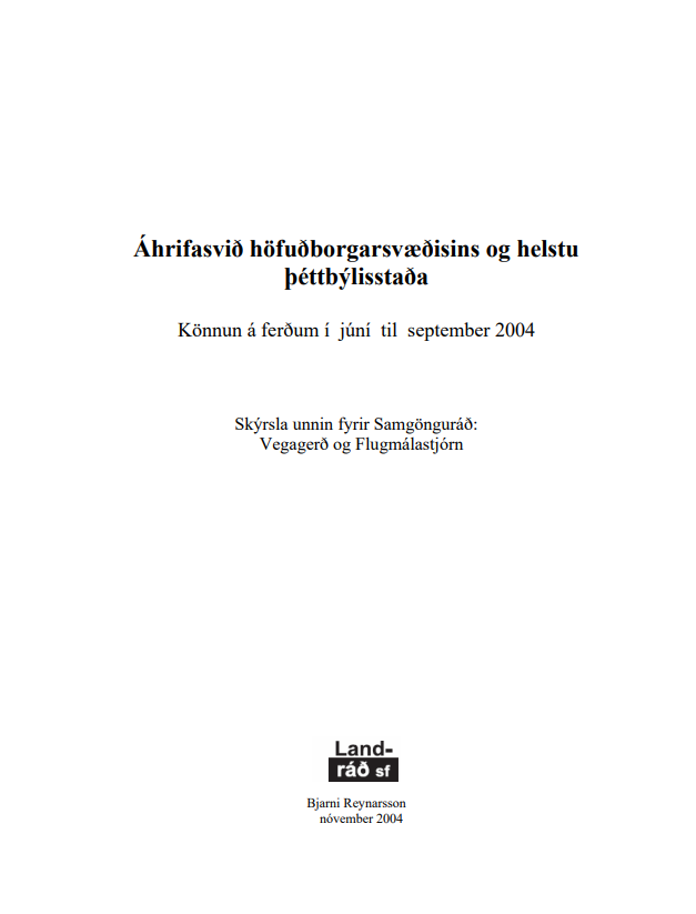 Áhrifasvið höfuðborgarsvæðisins og helstu þéttbýlisstaða