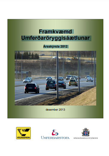 Forsíða skýrslu framvkæmd umferðaröryggisáætlunar 2012