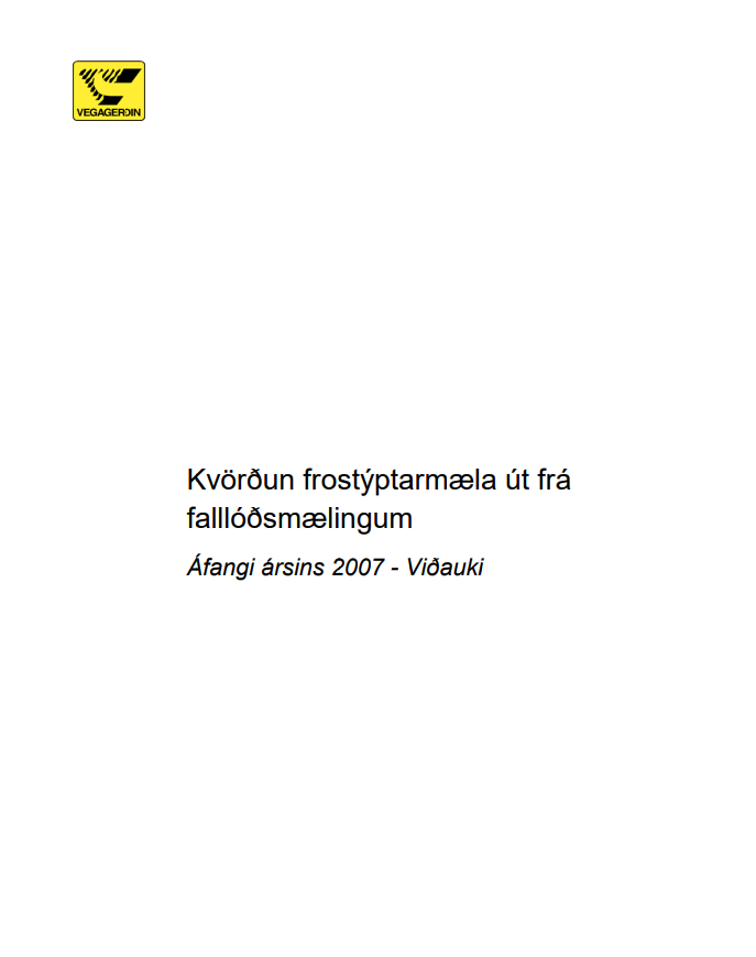 Kvörðun frostdýptarmæla út frá falllóðsmælingum - áfangi 2007 - Viðauki