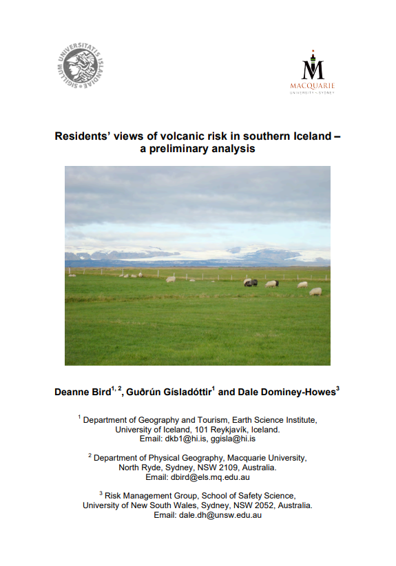 ' views of volcanic risk in southern Iceland