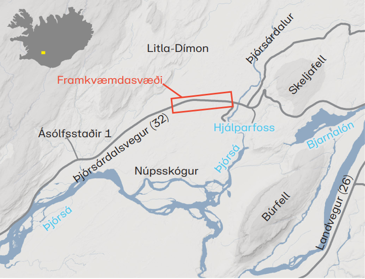 Kort af framkvæmdasvæðinu.
