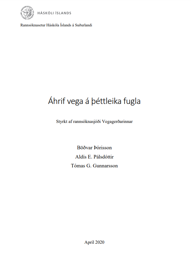 Áhrif vega á þéttleika fugla