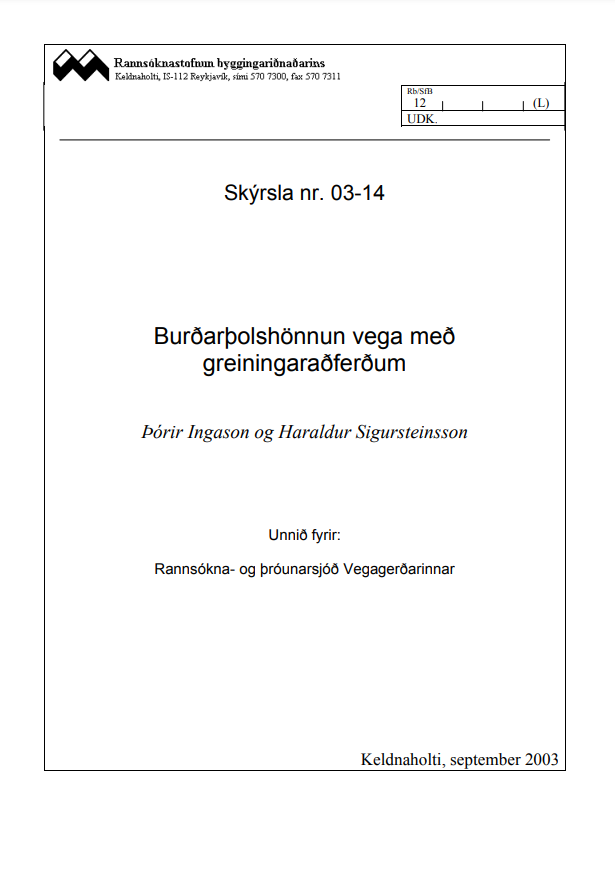 Burðarþolshönnun vega með greiningaraðferðum