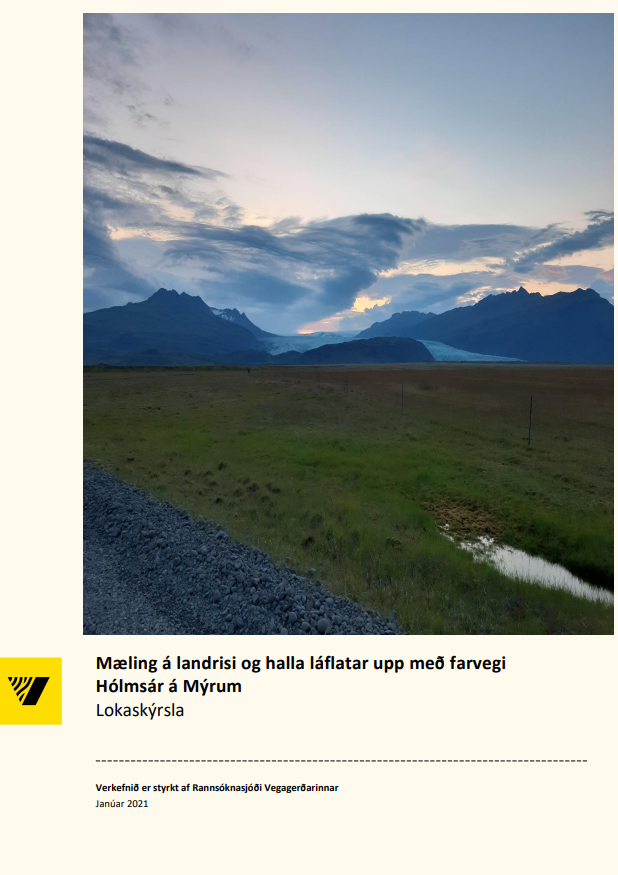 Mæling á landrisi og halla láflatar upp með farvegi Hólmsár á Mýrum