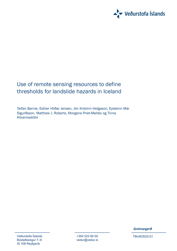 Notkun fjarkönnunargagna til að ákvarða þröskulda fyrir skriðuhættu á Íslandi