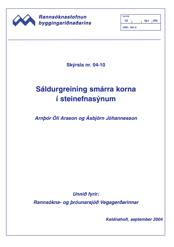 Sáldurgreining smárra korna í steinefnasýnum