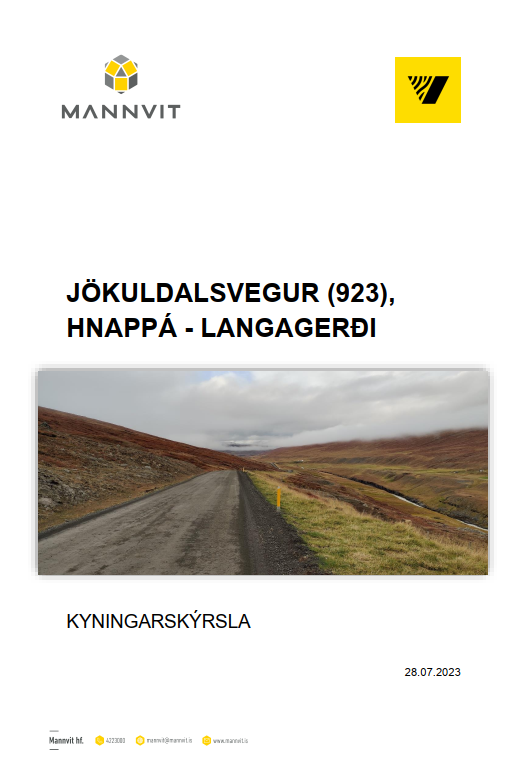 forsíða kynningarskýrslu - jökuldalsvegur hnappá