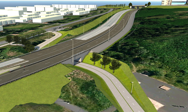 Mynd af nýjum göngum undir Breiðholtsbraut sem vinna er hafin við.