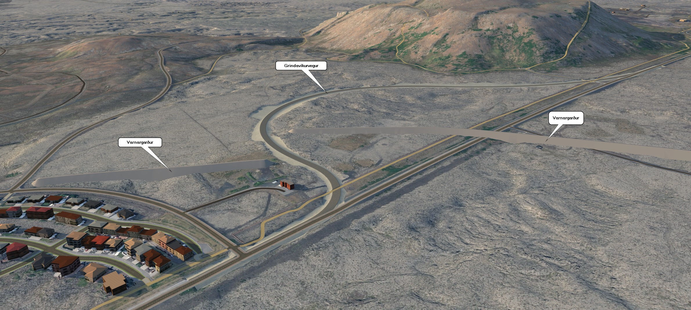 Kort af Grindavíkurvegi.