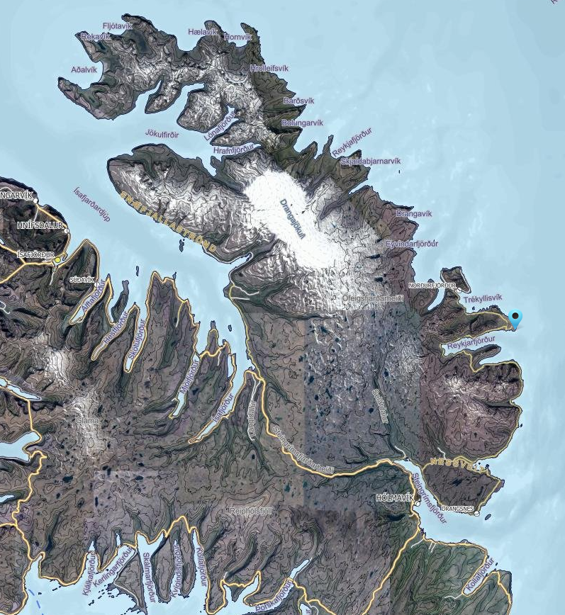 Gjögurviti stóð á Gjögri á Ströndum. Mynd/Loftmyndir