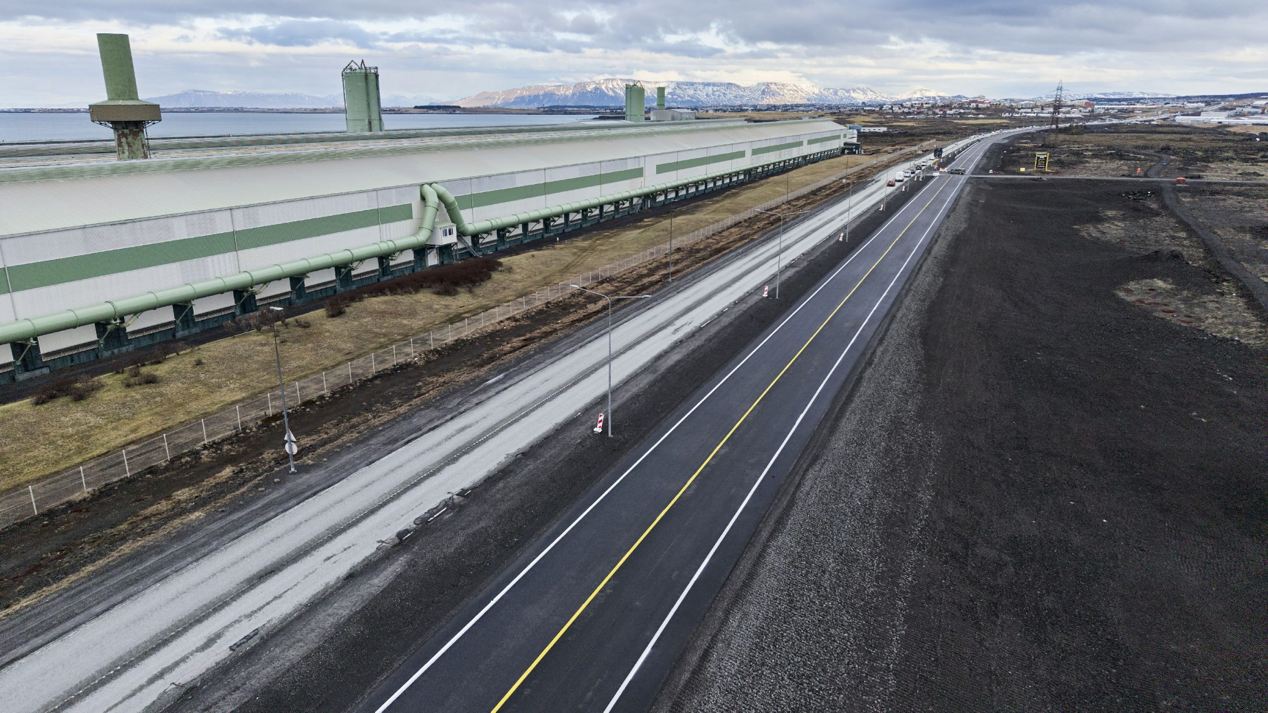 Framkvæmdir á breikkun Reykjanesbrautarinnar,
