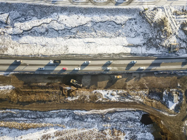 Reykjanesbraut - road construction.