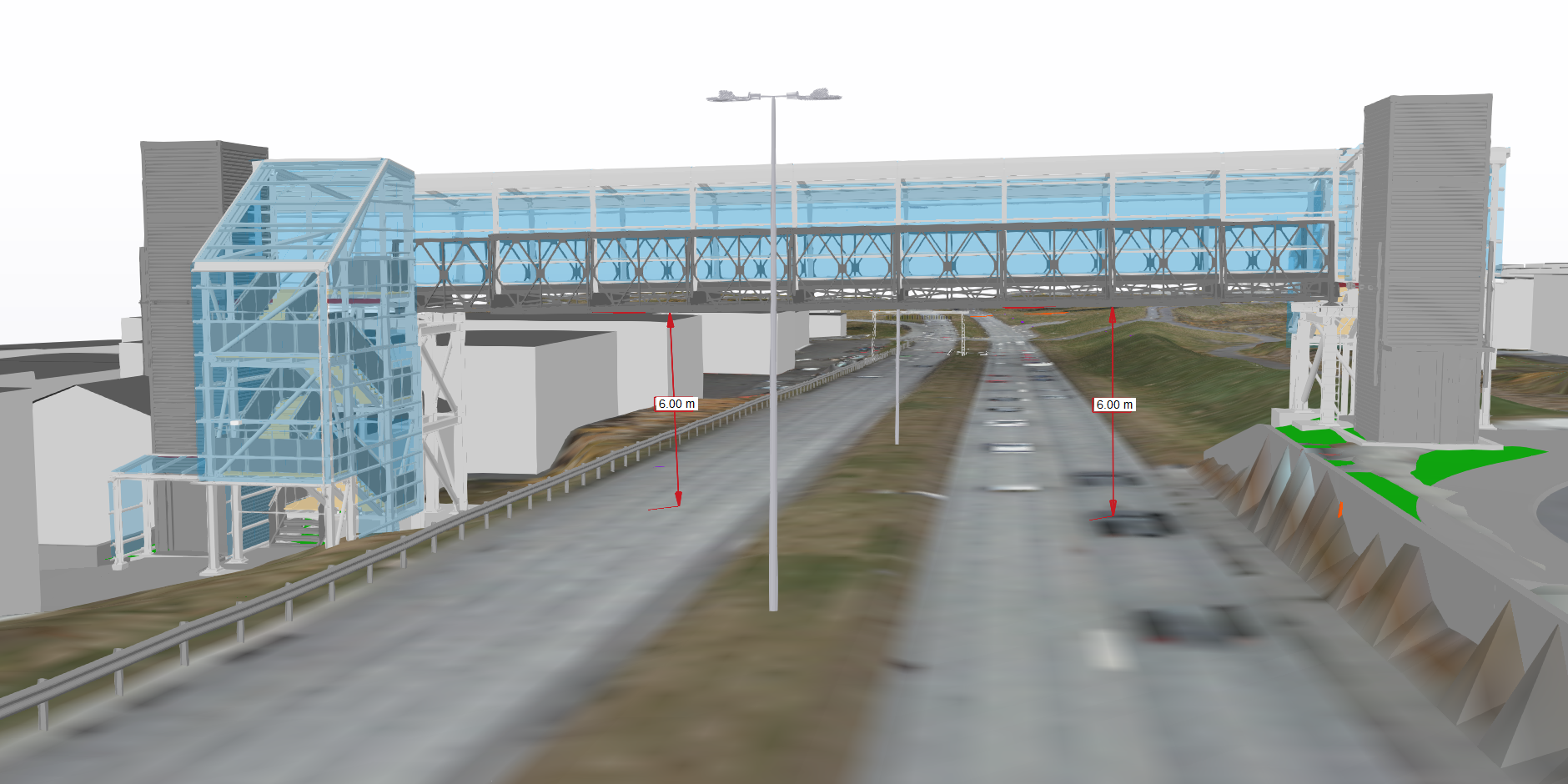 Tölvuteikning af brúnni.