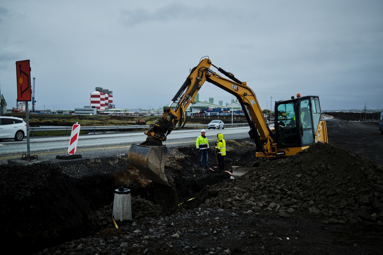 Framkvæmdir á breikkun Reykjanesbrautarinnar,