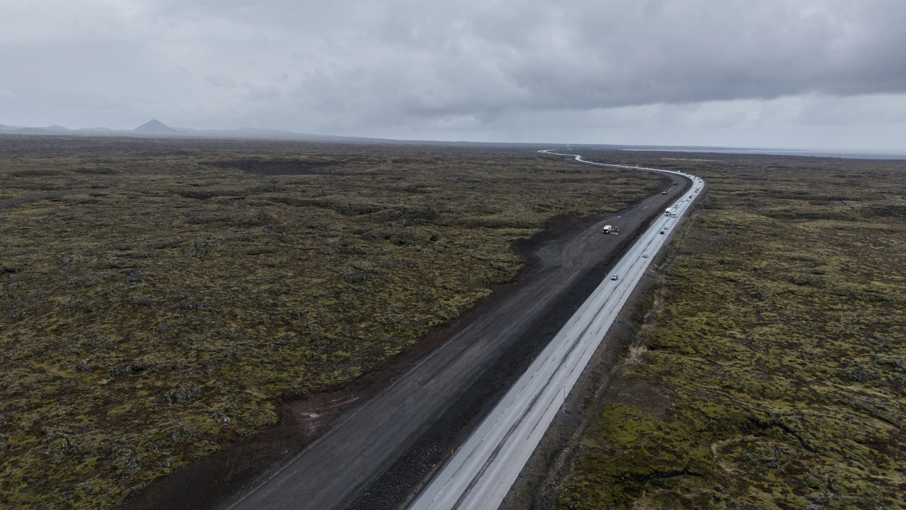 Framkvæmdir á breikkun Reykjanesbrautarinnar,