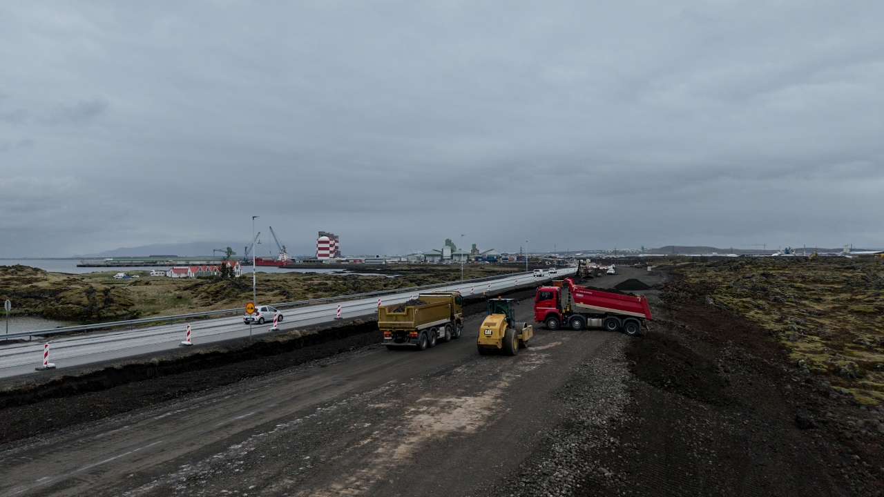 Framkvæmdir á breikkun Reykjanesbrautarinnar,