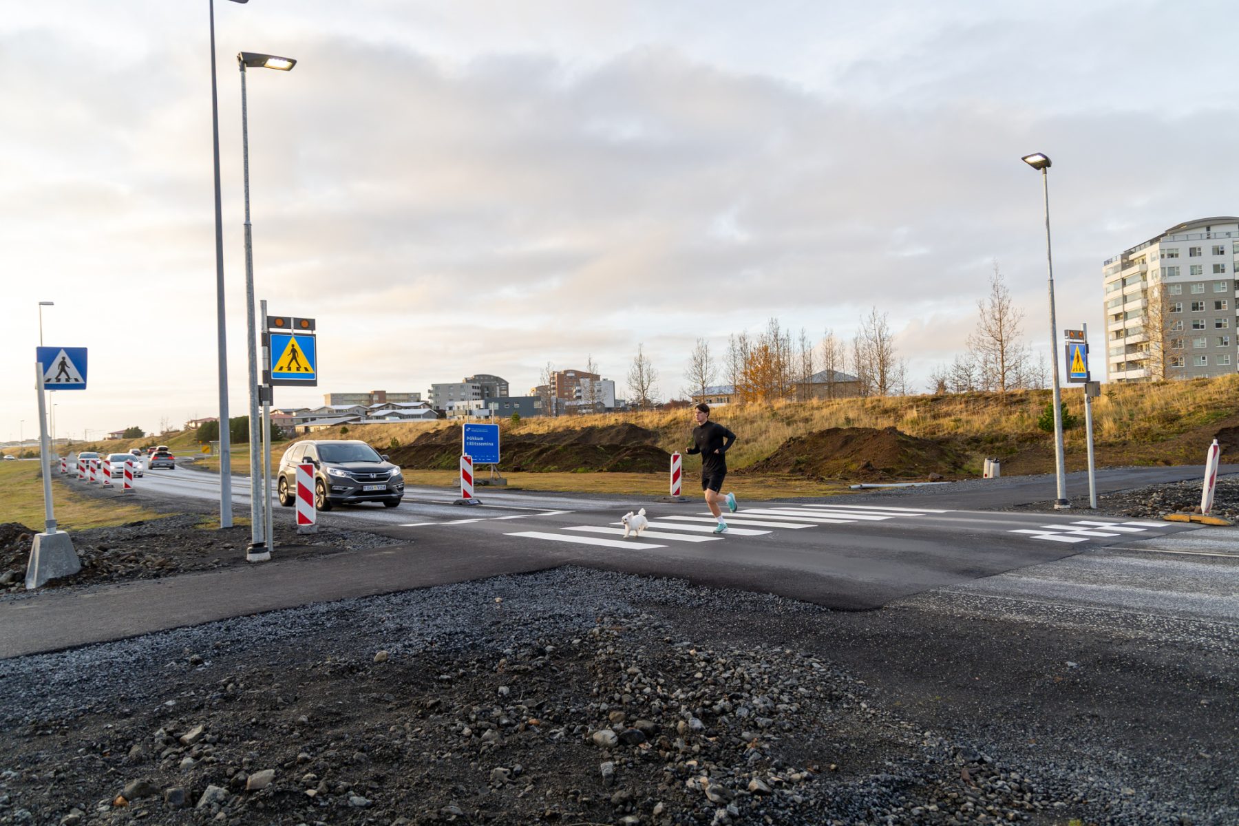Margir nýta sér nýju hjáleiðina.