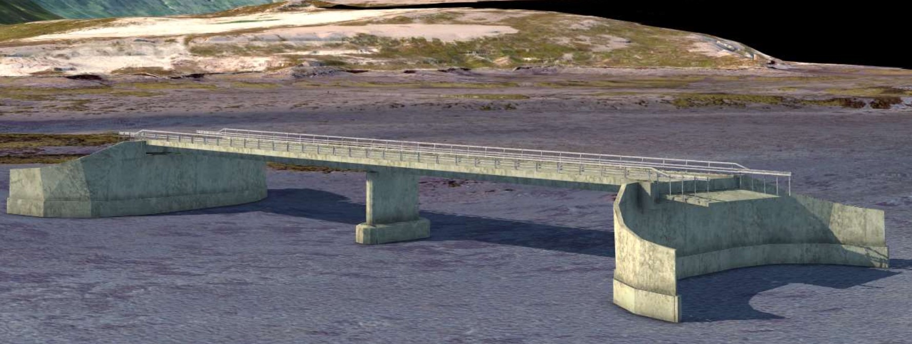 Teikning af brú yfir Djúpafjörð.