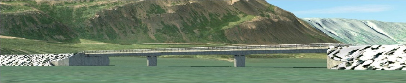 Teikning af brú yfir Gufufjörð.