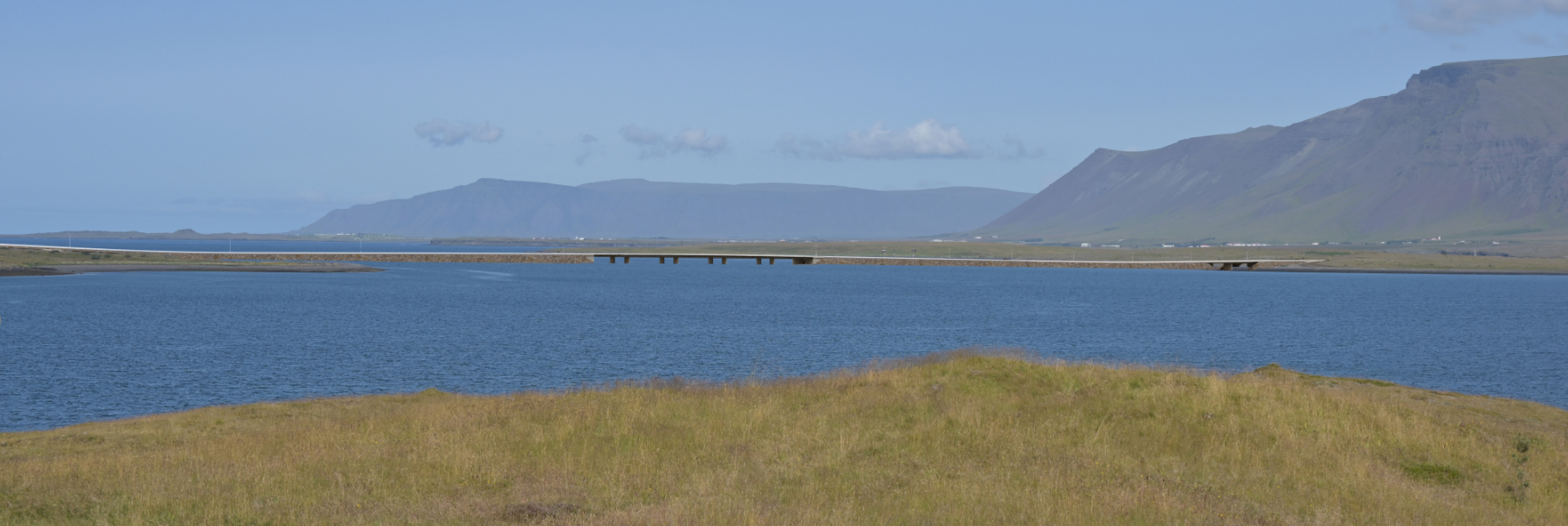 Tölvugerð mynd af Sundabraut.