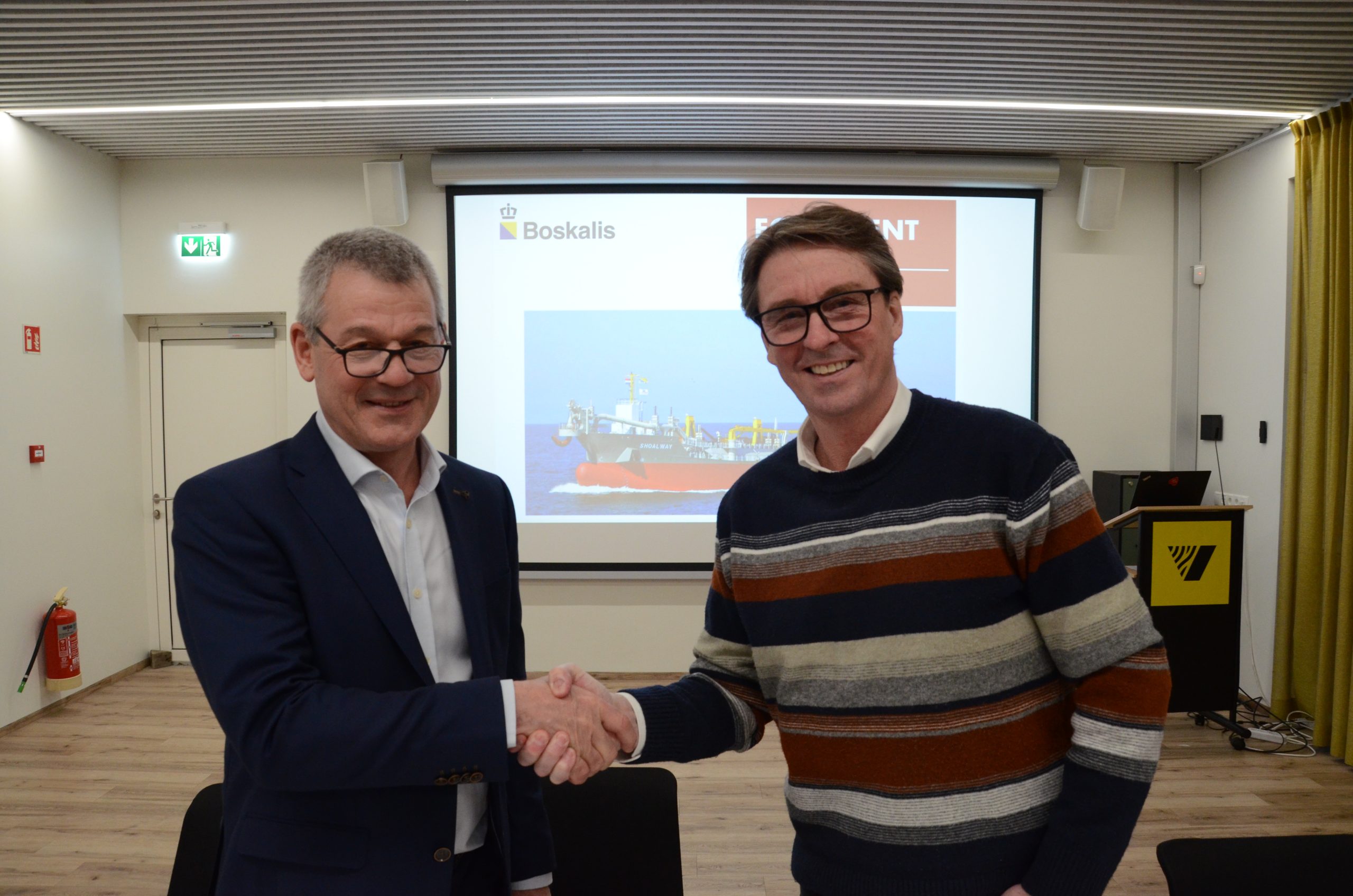 Paul M. de Jong, framkvæmdastjóri Boskalis Westminister Ltd. og Sigurjón Andrésson, bæjarstjóri Hornafjarðar.