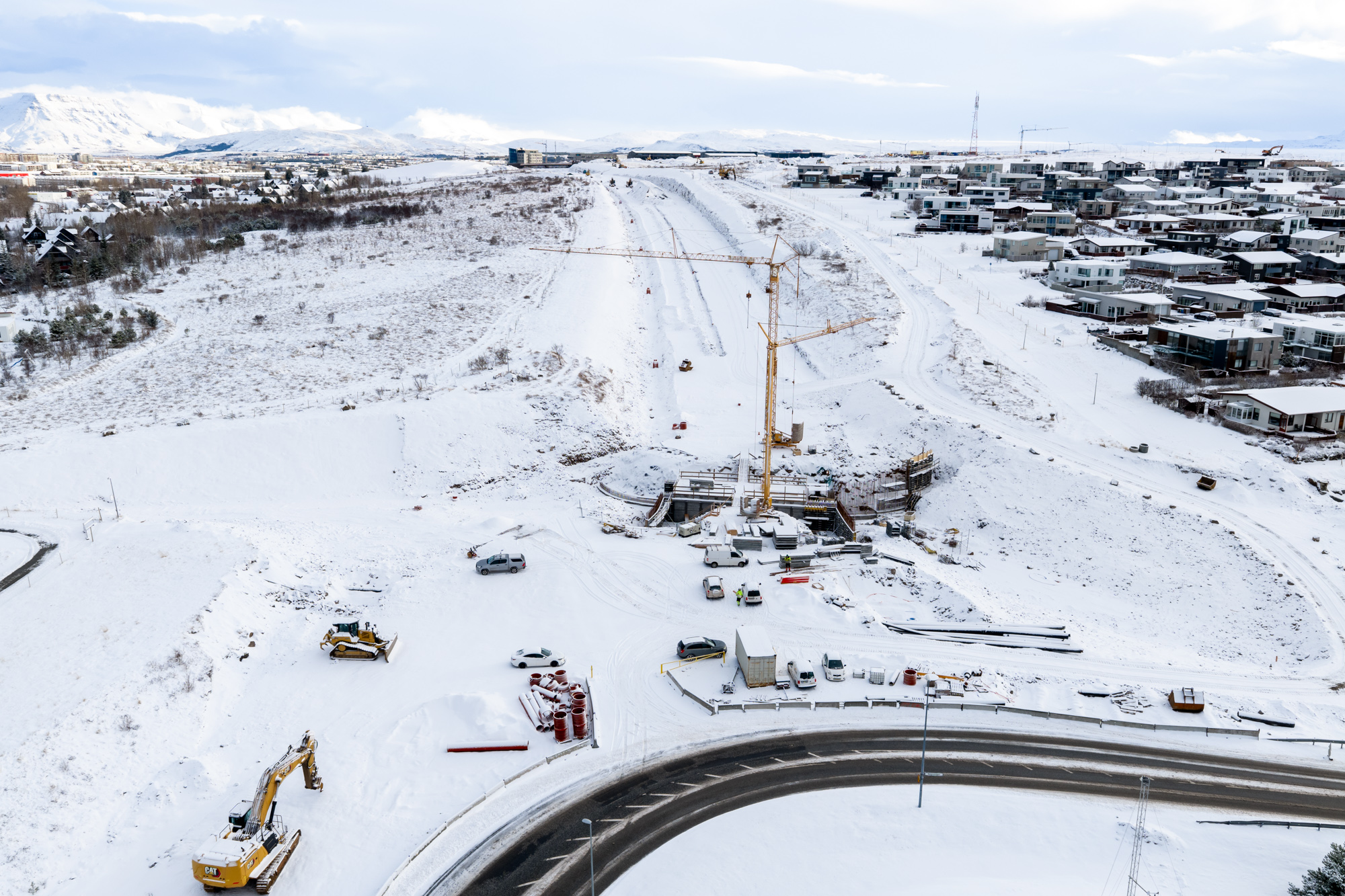 Undirgöng í byggingu.