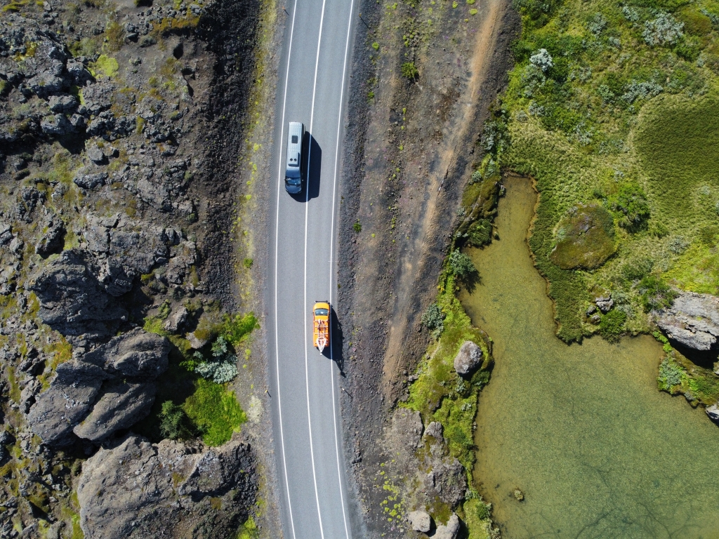 Umferð við á Hringveginum