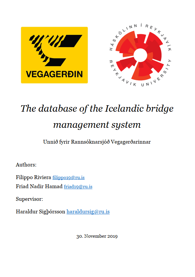 The database of the Icelandic bridge management system