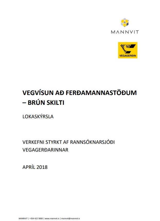 Vegvísun að ferðamannastöðum - Brún skilti