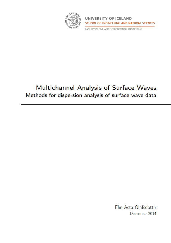 Multichannel Analysis of Surface Waves Methods
