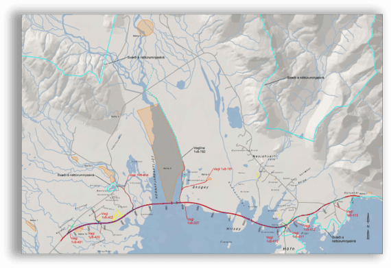 Ný veglína en við framkvæmdirnar styttist Hringvegur um 12 km.