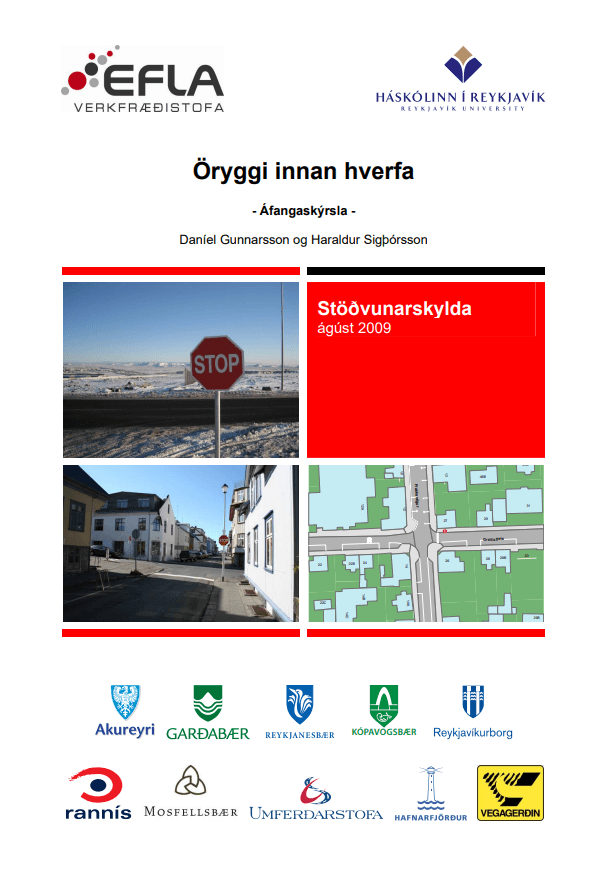 Öryggi gatnamóta innan hverfa