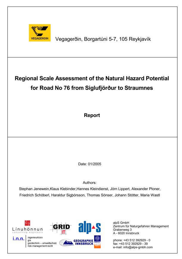 Regional Scale Assessment of the Natural Hazard Potential for Road no 76 from Siglufjörður to Straumnes