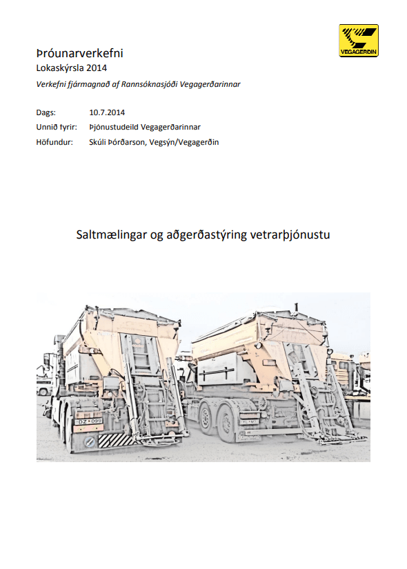 Saltmælingar og aðgerðastýring vetrarþjónustu