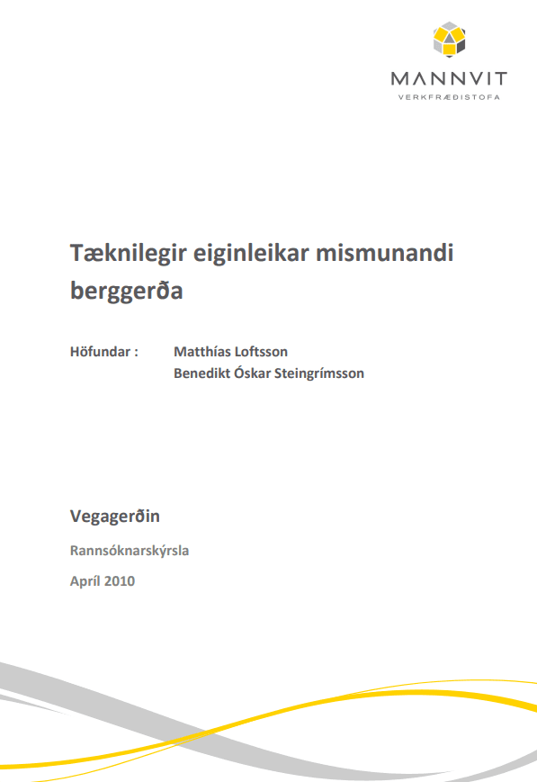 Tæknilegir eiginleikar bergs