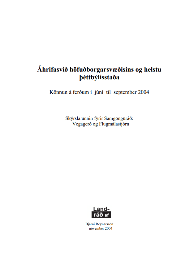 Áhrifasvið höfuðborgarsvæðisins og helstu þéttbýlisstaða