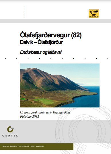 forsíða skýrslunnar - ólafsfjarðarvegur