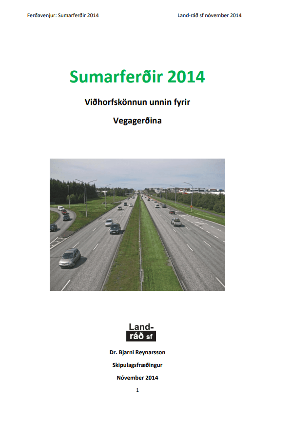 Sumarferðir 2014 - ferðavenjukönnun