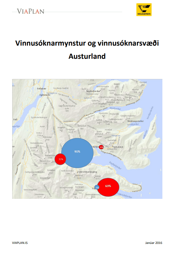 Vinnusóknarmynstur og vinnusóknarsvæði - Austurland