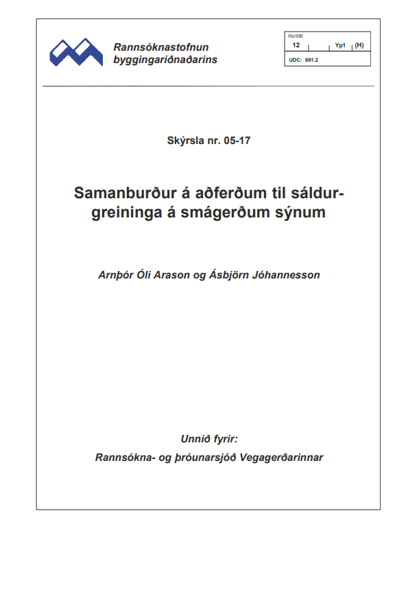 Samanburður á aðferðum til sáldurgreininga á smágerðum sýnum