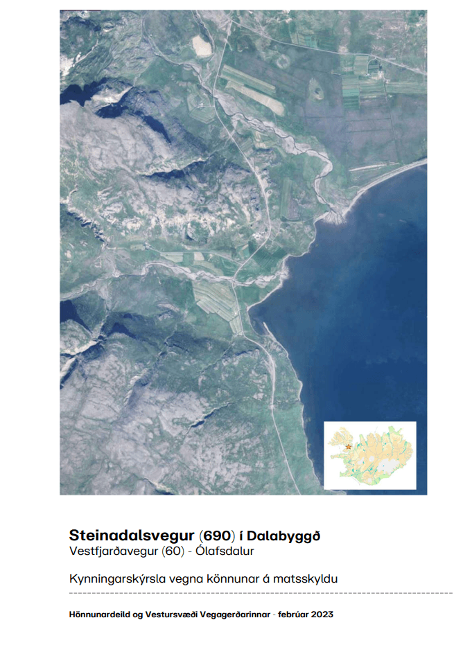 Forsíða kynningarskýrslu - steinadalsvegur