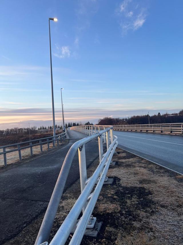 Sett voru ný vegrið á brú á Vífilsstaðavegi og Kauptúni yfir Reykjanesbraut fyrr á árinu, til að skilja að akandi og gangandi vegfarendur.
