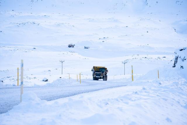 Veður hefur ekki haft teljandi áhrif á framvindu framkvæmda á Dynjandisheiði. Mynd/Haukur Sigurðsson
